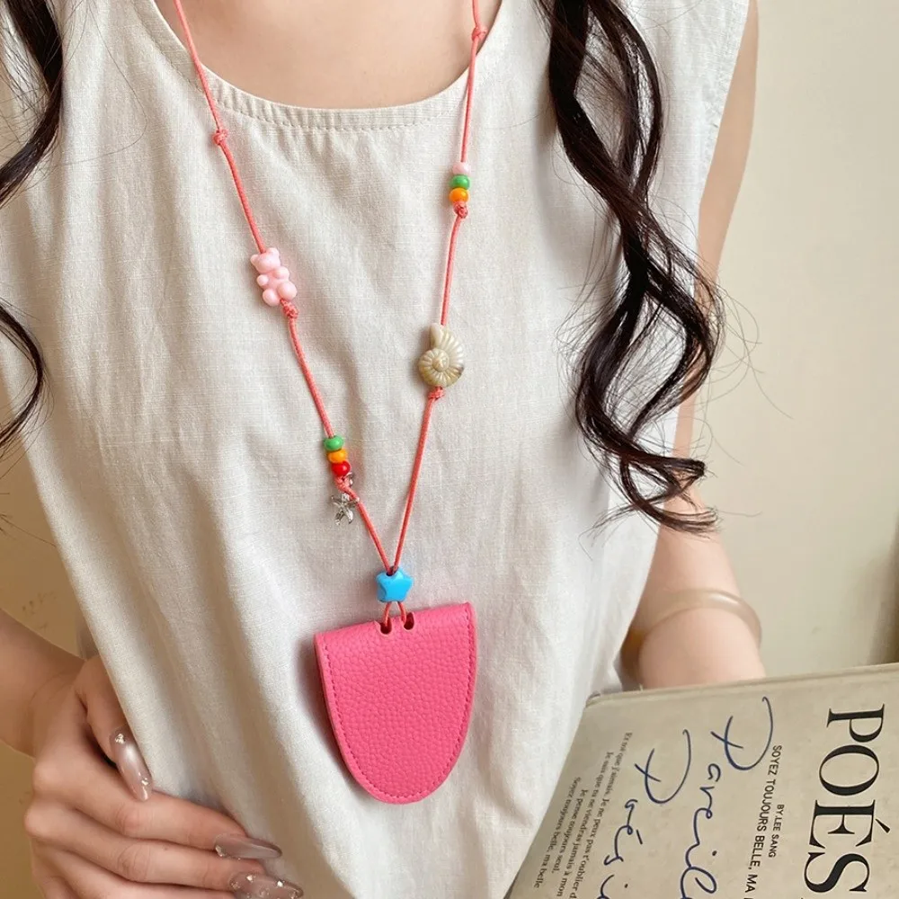 Starfish Conch Stone Hanging Neck Sunglasses Case Spectacle Case Eyewear Protector Leather Glasses Case Necklace