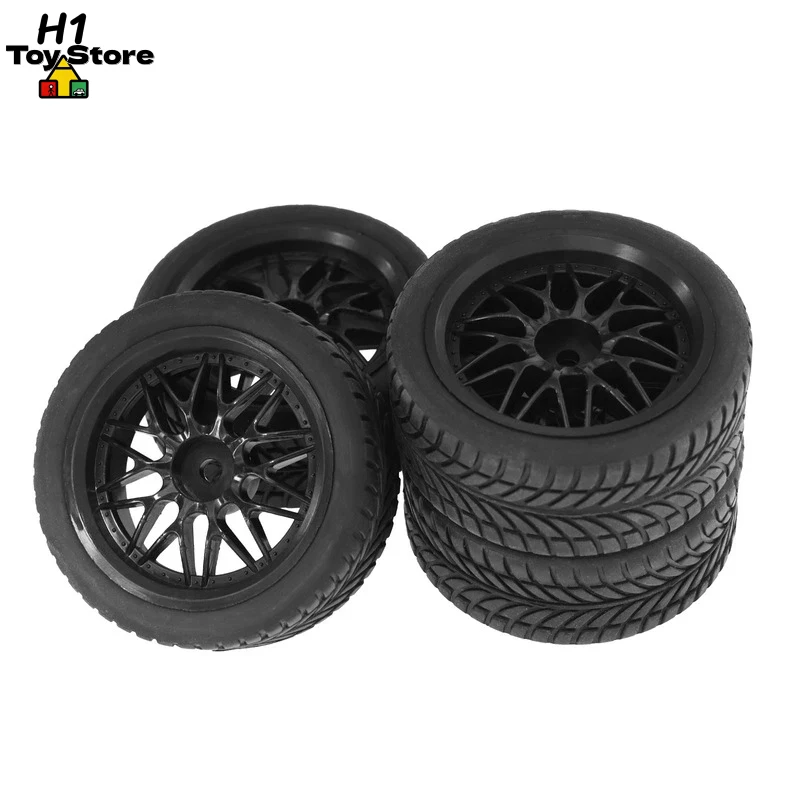 

1/10 RC On-Road Racing Tires & Wheels Set Plastic Rims for Tamiya TT01 TT02 LC Racing PTG Kyosho FW06 Part 294123