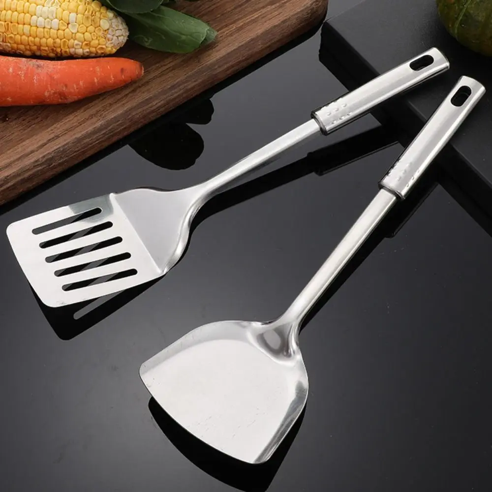 Dishwasher Safe Stainless Steel Kitchenware Set Silver Colanders Household Cooking Tool Gadgets Pancake Shovel Restaurant