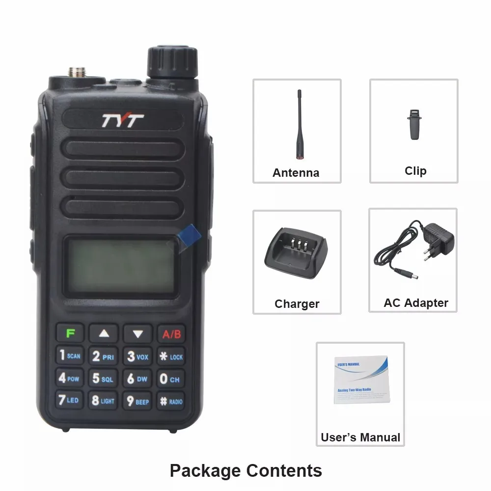 TYT TH-UV98 10W Walkie Talkie 136-174/400-480MHz Dual Band Audio Scrambler FM Handheld Analog Two Way Walkie Talkie Receiver