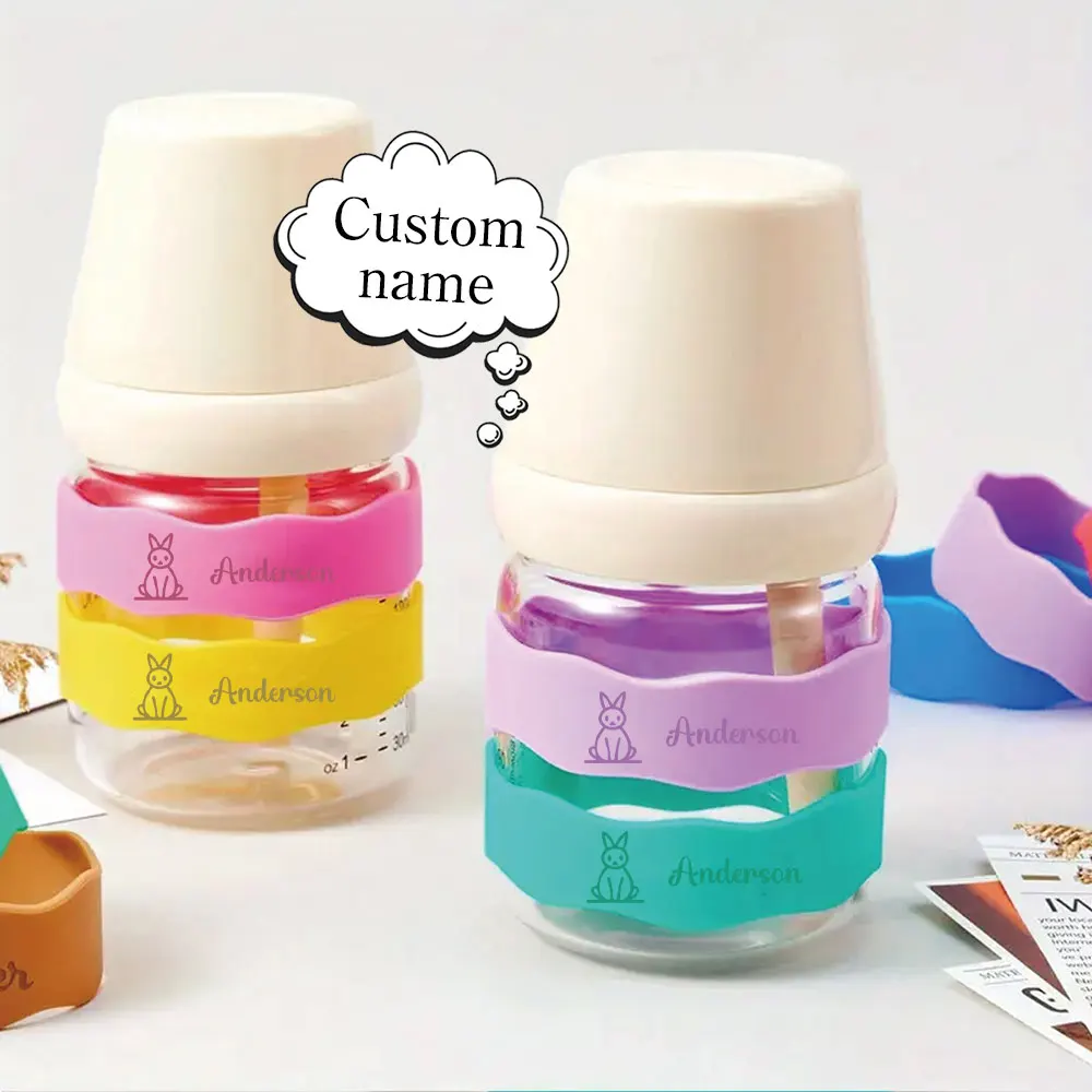 1pc Custom Name Stainless Steel Cup Sleeve Sports Water Bottle Band Soft & Flexible Silicone Colorful Options view 4