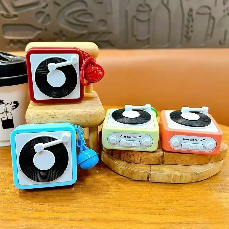 Retro Tape Recorder Keychain Mini Recording Music Box Personalized Pendant Keyring Backpack Ornament Gift for Couple Birthday