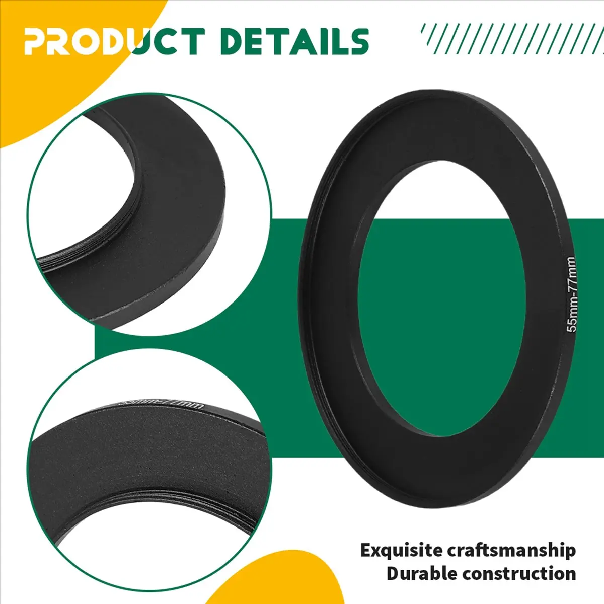 L77A Metal 55mm-77mm Camera Step Up Filter Ring Adapter 55-77
