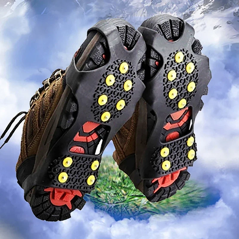 1 Pair Sport Shoes Cover Gripper Climbing Women Men Boots 10-Stud Snow Ice Claw Climbing Anti Slip Spikes Grips Crampon Cleats