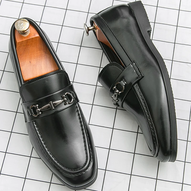 

Classic Formal Leather Shoes Men Retro Party Social Office Leather Shoes Man Trend Men's Dress Shoes Casual Business Loafers Man