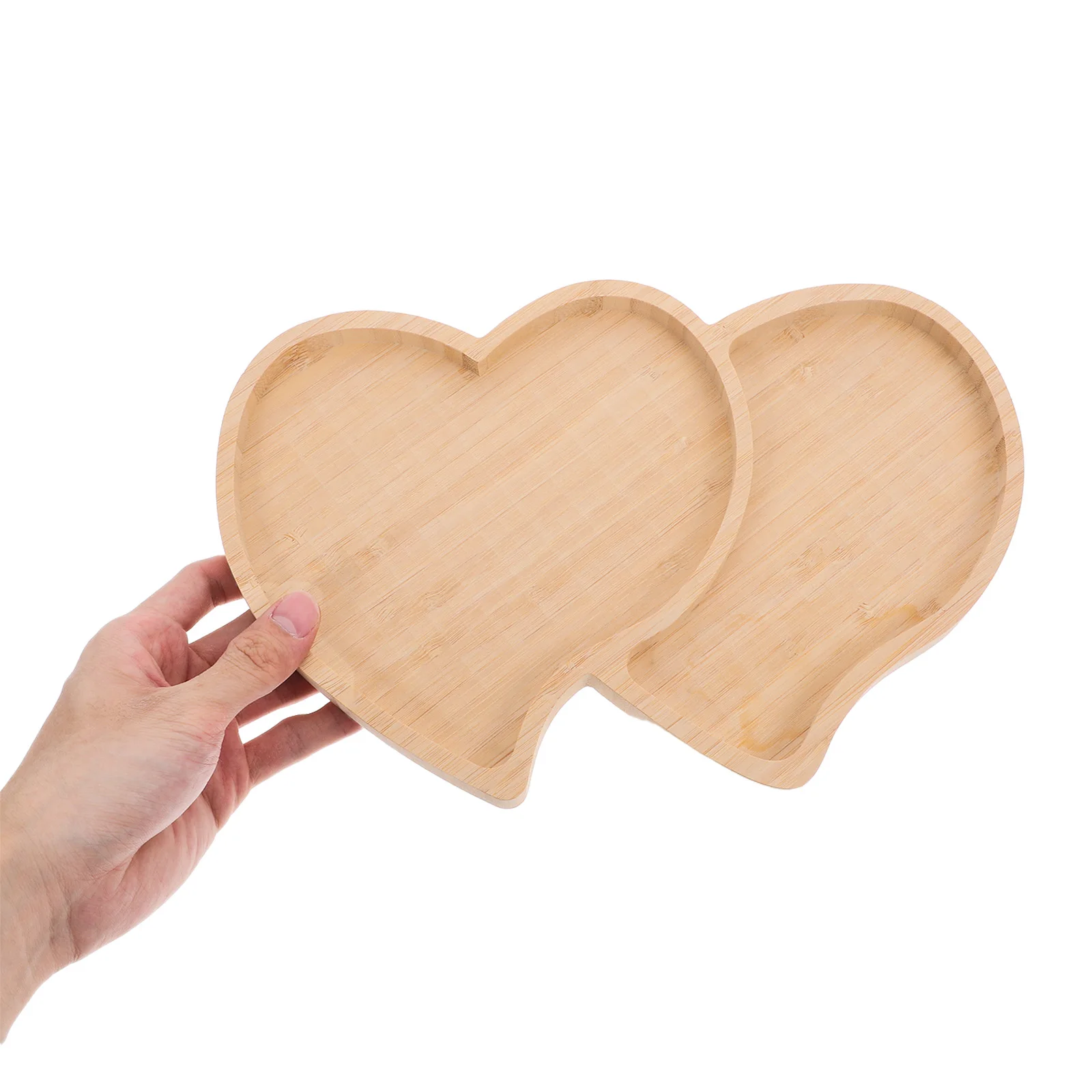 

1pc Charcuterie Board Bamboo Wood Serving Tray Rustic Heart Shaped Cheese Platter For Valentine'S Day Snacks Fruit Nuts