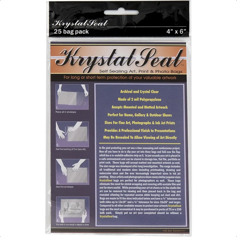

Creative Mark Krystal Seal ATC Art and Photo Bags Archival Polyethylene Sealing Bags for Paintings Artwork and Photo Storage 4