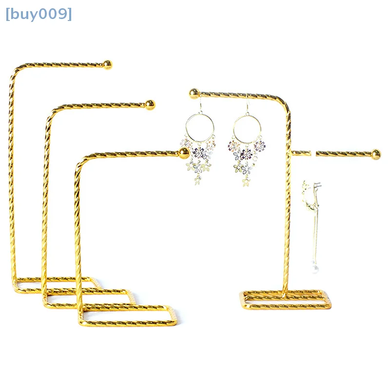 Metal Gold T/L-shaped Earrings Ring Necklace Watch Jewelry Shelf Jewelry Stand Counter Pendant Jewelry Organizer Display Stand