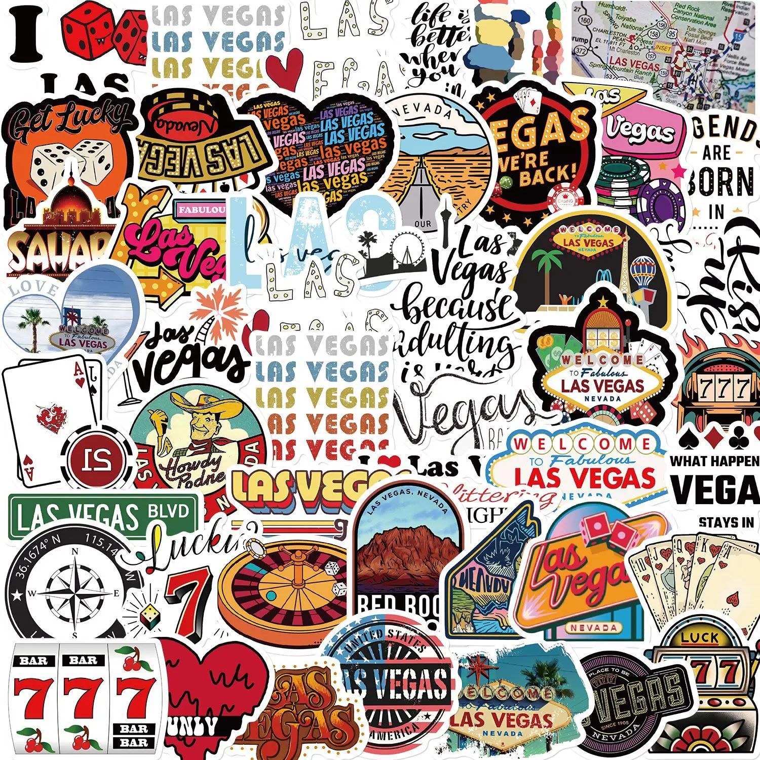 10/30/50PCS Nevada Las Vegas Stickers Personalized Creative Graffiti DIY Guitar Skateboard Motorcycle Waterproof Decal Toy