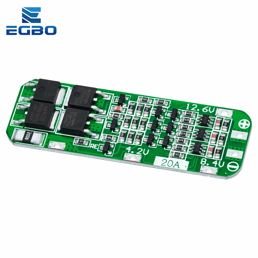 5PCS 3S 20A Li-ion Lithium Battery 18650 Charger PCB BMS Protection Board For Drill Motor 12.6V Lipo Cell Module 64x20x3.4mm