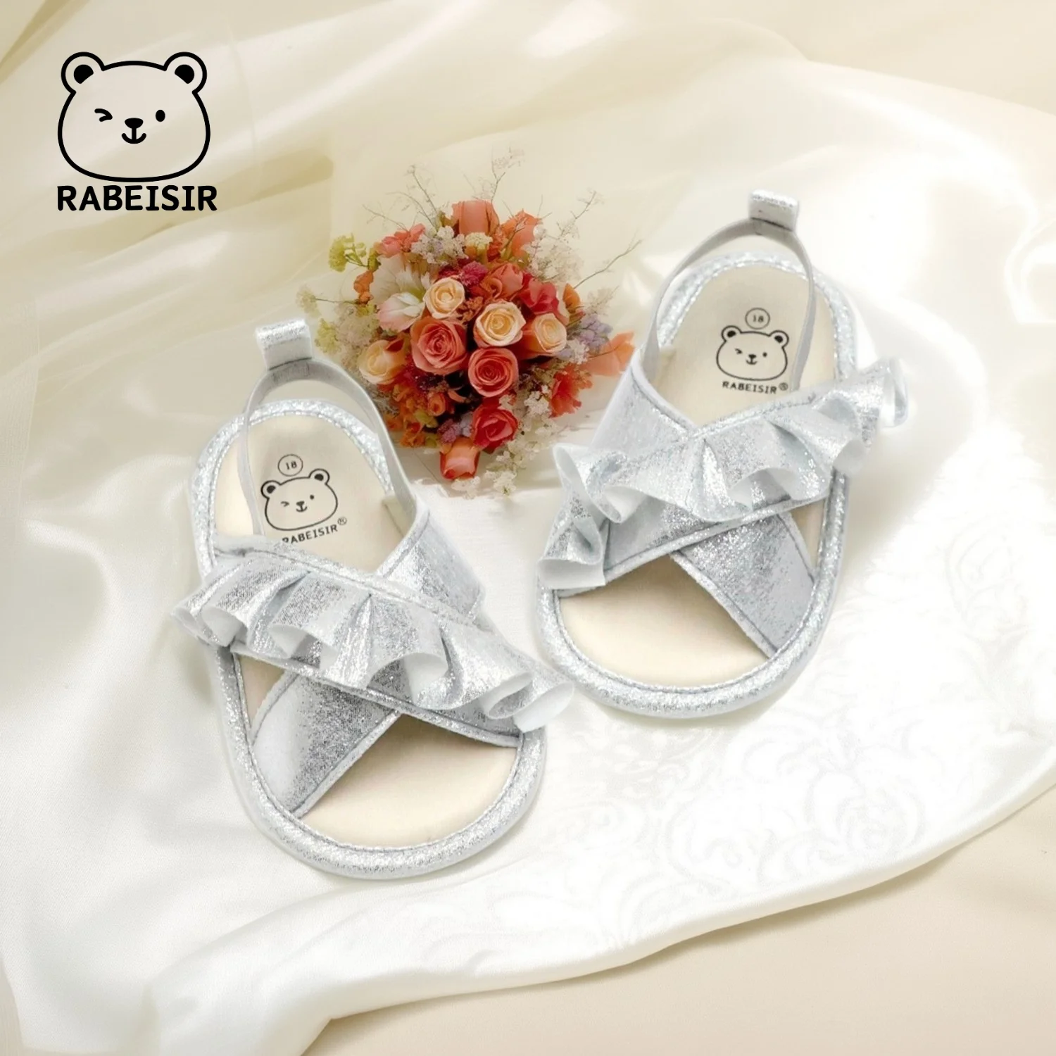 

Summer Baby Sandals Toddler Shoes Soft Sole Sparkling Lace Soft Sole Princess Shoes