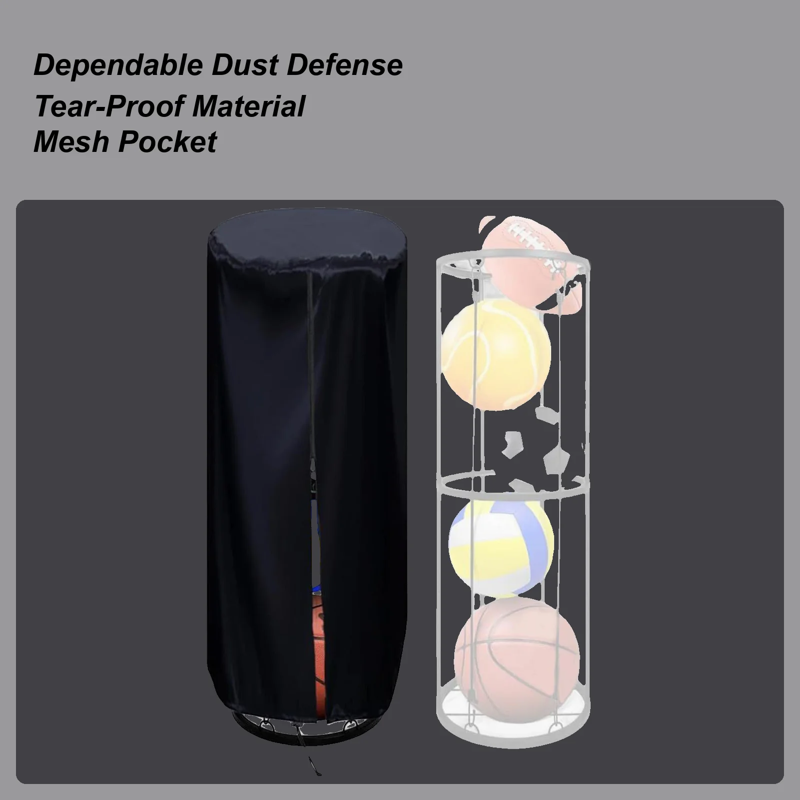 

Чехол для хранения баскетбольных мячей в гараже, вертикальный органайзер, защитный чехол из оксфорда, настенный держатель для баскетбольных мячей, пылезащитный чехол для дома и помещений