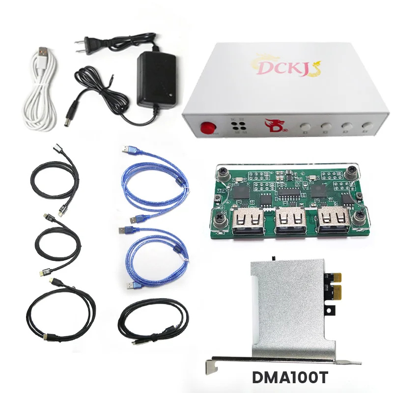 100t Dma Bundle - FPGA Dma 100t Card without firmware + DICHEN 6th HDMI Fuser + Makcu - DMA Kit (Contains all cables)