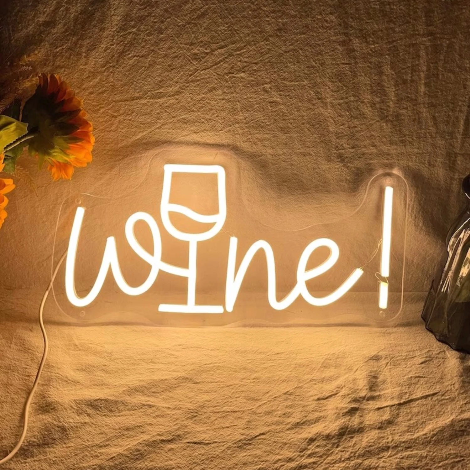 Enseignes de fête personnalisées au néon de vin, art de la maison de magasin, décoration de mur de grotte de couple d'anniversaire, signe de LED esthétique, lettres lumineuses, cadeau