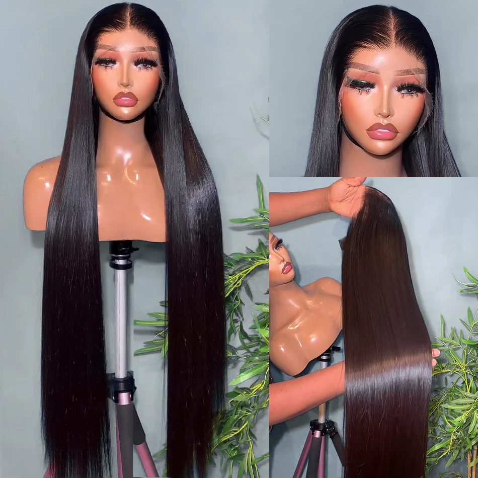 13x6 Hd Transparent Straight Lace Frontal Human Hair Wigs Brazilian Remy Pre Plucked Bone Straight 13x4 Lace Front Wig For Women