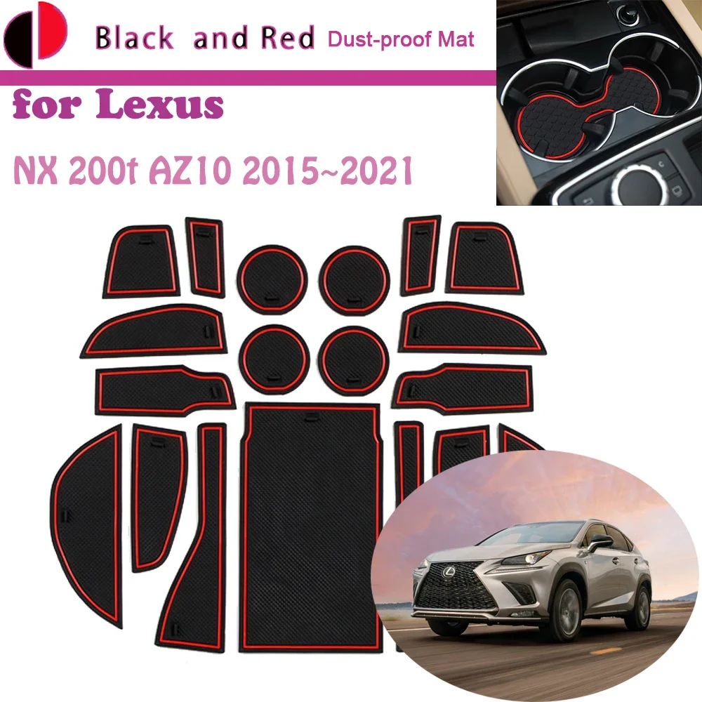 

Rubber Door Groove Mat for Lexus NX 200t AZ10 2015~2021 Cushion Gate Storage Slot Coaster Dust-proof Car Interior Sticker Pad