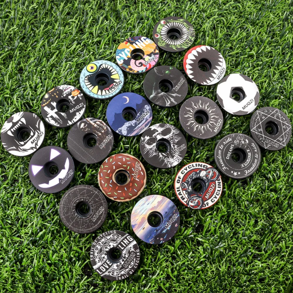 الجذعية غطاء دراجة غطاء وعاء مع مسامير سبائك الألومنيوم جذع دراجة غطاء علوي بارد ملون شوكة أنبوب سماعة غطاء الدراجات أجزاء