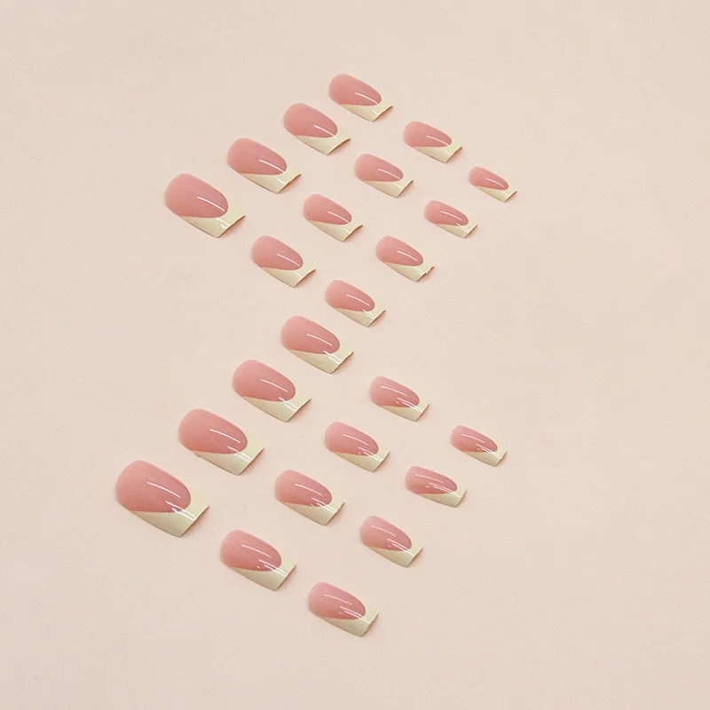 24 uñas postizas largas en forma de trapecio, con 1 gel y 1 lima 3