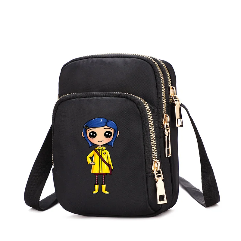 Kawaii Coraline Women\'s Bag New Fashion Shoulder Bag Causal Crossbody Bag Nylon Handbag Women\'s Handbag Travel Female Bags 2024