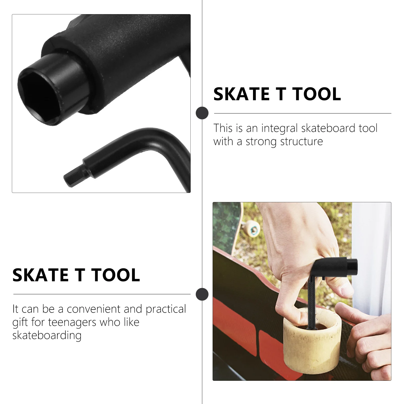 

T Skateboard Portable Skate All in One Tool Skateboard Long Board Accessories Wrench Screwdriver