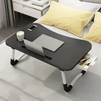 Laptop Bed Table Foldable Lap Table with Cup Holder Drawer Tablet Stand Laptop Bed Tray Por Lap Foldable Legs - Image 2