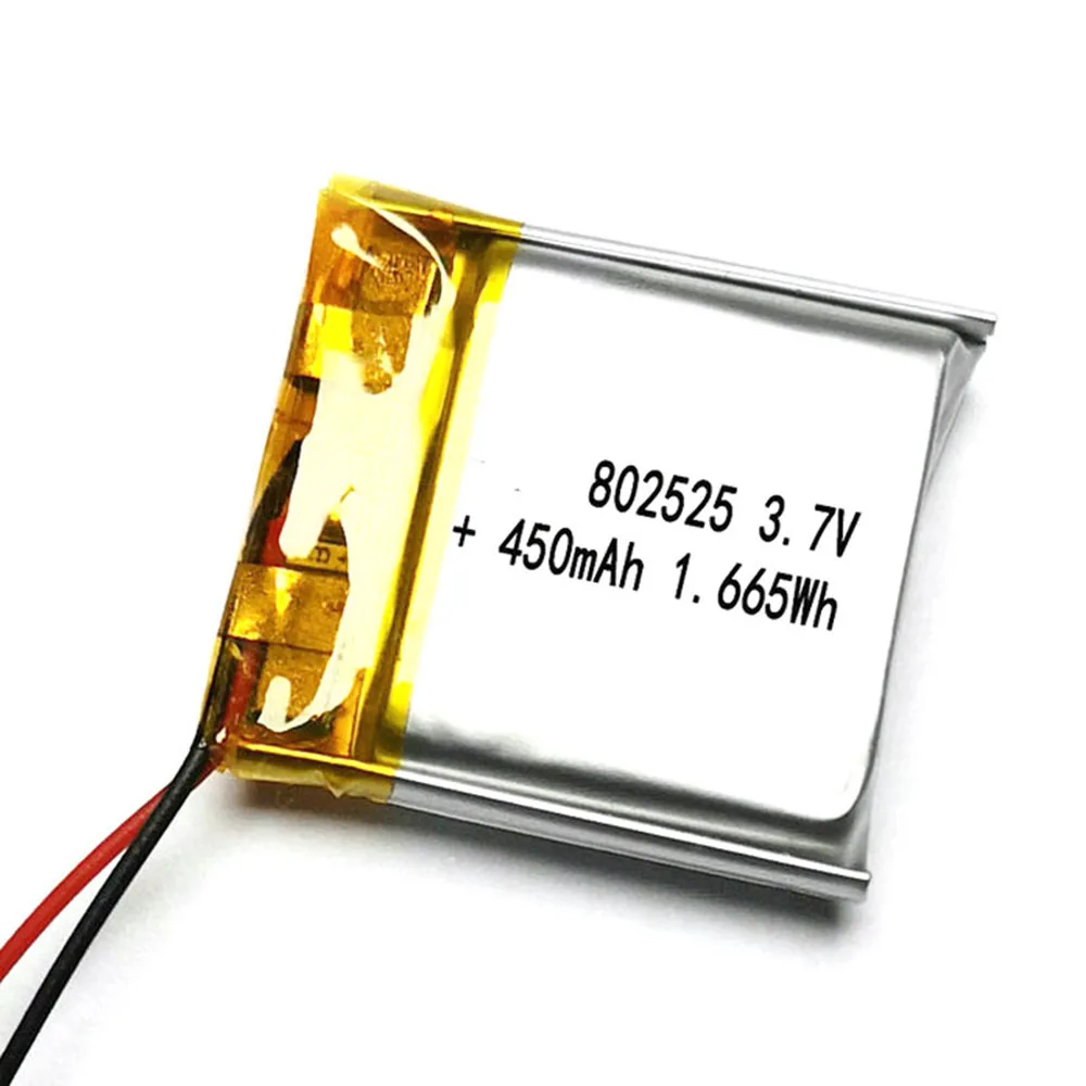 3.7V 450Mah 802525 Li-Polymer Li Battery  For MP3 TABLET MP4 POWER BANK GPS DVD CAMERA CHARGING POWER LAPTOP