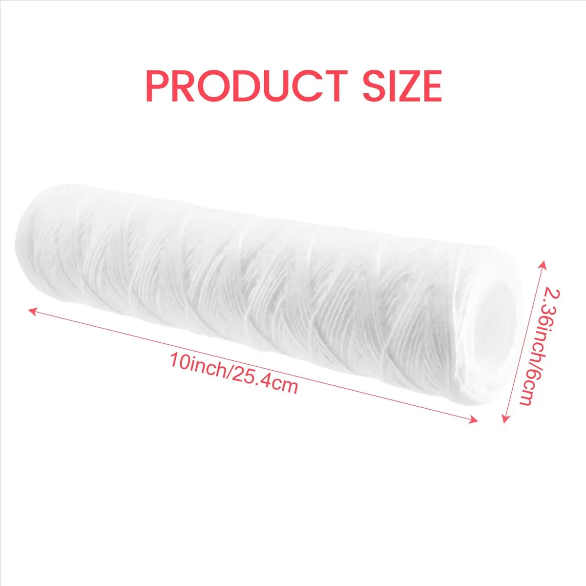 [Promotions]3Pcs Water Purifier 10 Inch String Wound Filter Cartridge 5 Micrometre PP Cotton Filter Sedmient Filter