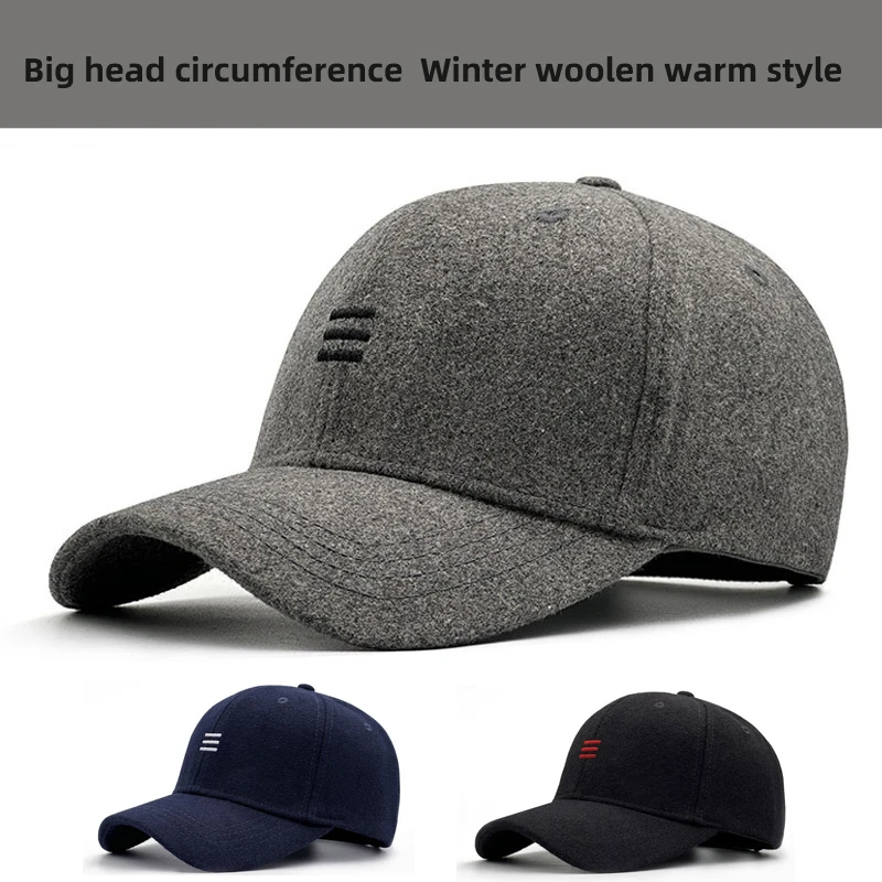 Winter Big Head Circumference Official-website Baseball Cap for Men, Warm and Windproof for trucker hat, Wholesale Support