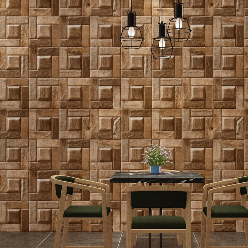 Vintage Wood Wallpaper 3d PVC Waterproof Brick Wall Papers Home Decor Personalized Vinyl Wall Mural Panels papel tapiz