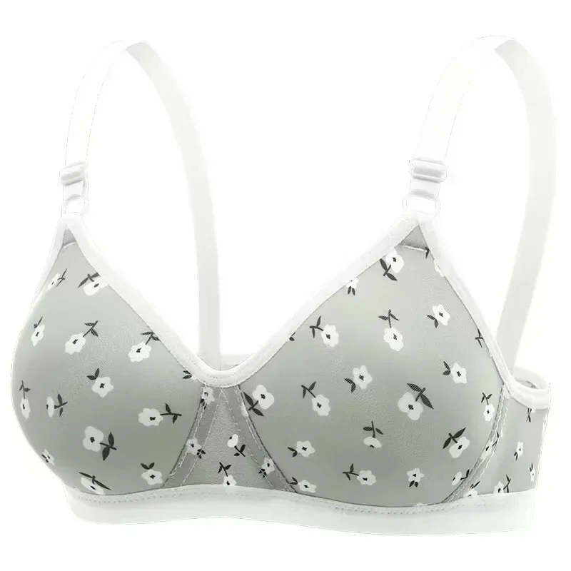 Pregnant Women Sexy Printed Breastfeeding Seamless Breathable Bra Gathered Without Steel Rings To Prevent Light Leakage Bra