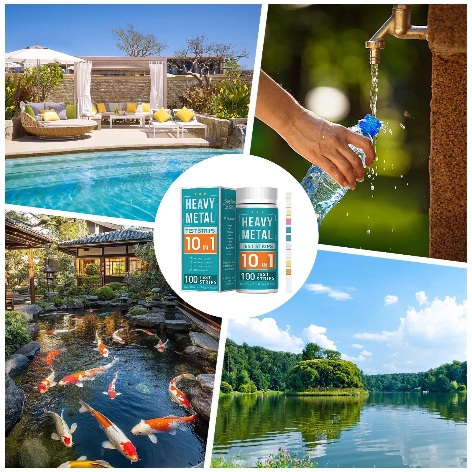 Pool Test Strips Accurate Easy Read Multi-parameter Portable Pool Water Test Strips For Tap Spa Tub Lake Drink