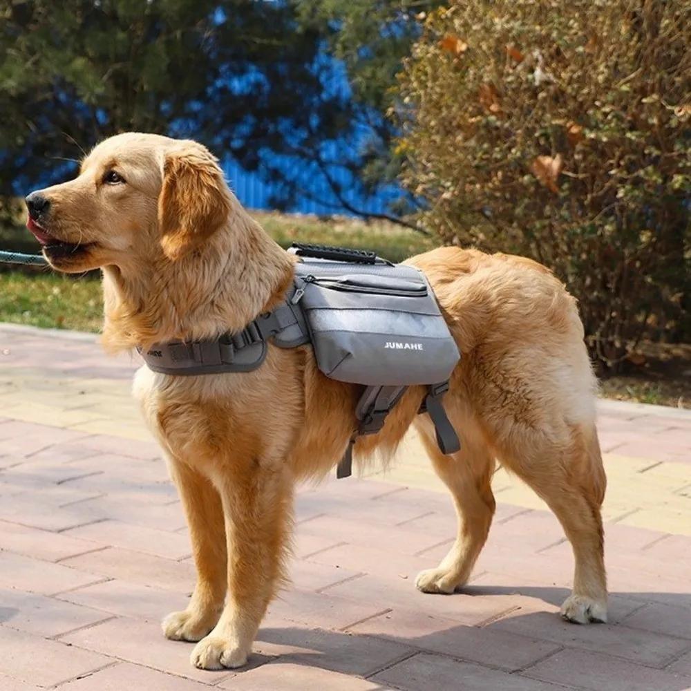 

Large Capacity Dog Training Backpack Reflective Adjustable Dog Snack Bag Double Pack Side Pocket Dog Harness Saddlebag Camping