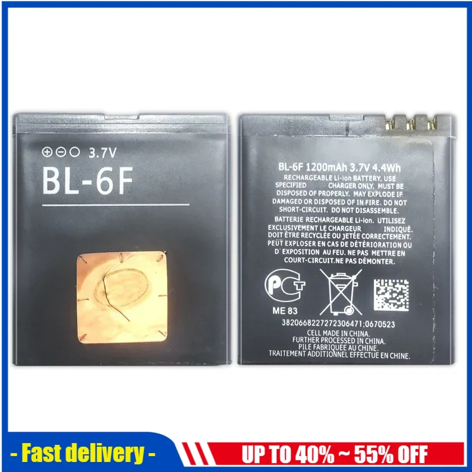 

BL-6F Аккумуляторы для мобильных телефонов Nokia 6788 N78 N79 N95 6788 6788I Bateria BL6F 1200 мАч Портативный аккумулятор для сотовых телефонов