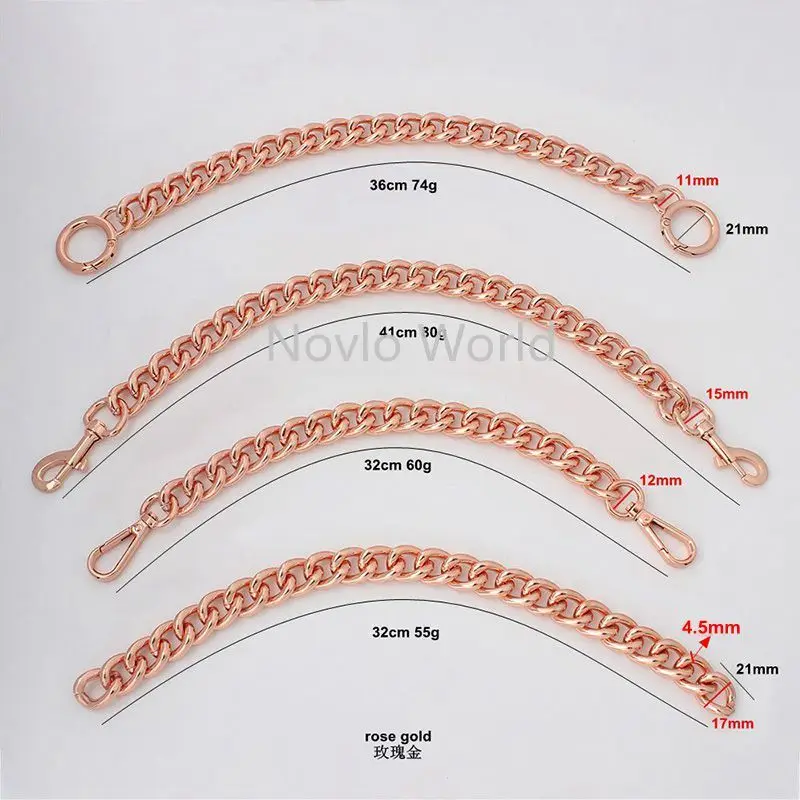 1-5 pieces 60-120cm 17mm Thick Chain Purse Strap Alumium Chain Rose Gold Bag Strap Crossbody Strap Chains Drop Shipping