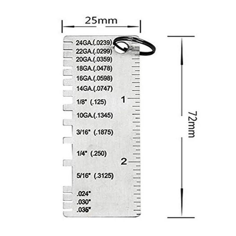 

B03C-4 Pack Steel Welding Gauge Welding Gauge Inspection Tool Wire Sizes Thickness Gauge