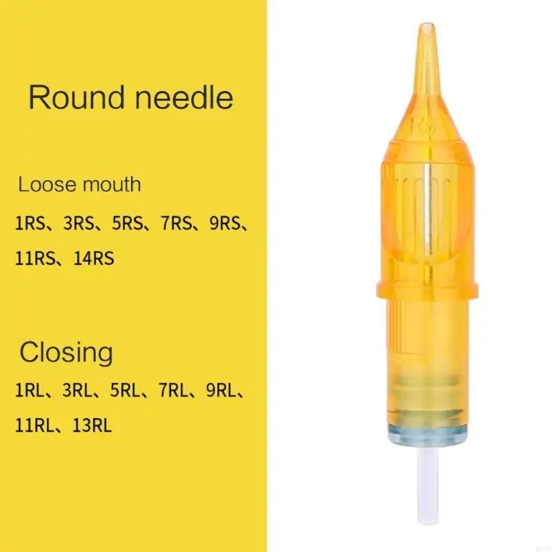 

20x Yellow Cartridge Needle 01 03 05 07 09 11 13 Easy To Color For Machine Permanent Makeup Eyebrow