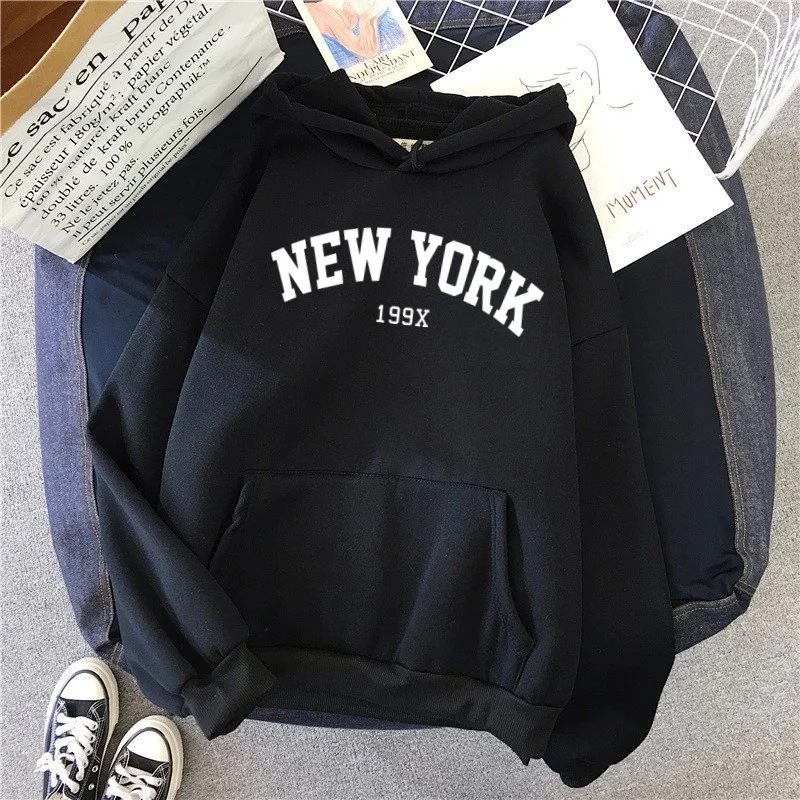 Mannen Vrouwen New York 199X City Hoodies Mode Brief Bedrukt Grafische Sweatshirts Losse Casual Harajuku Capuchon Sportkleding