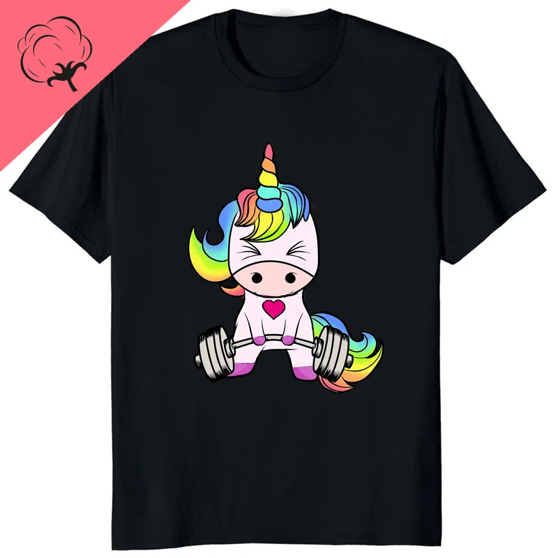 GYM Muscle Training Crossfit Rainbow Horse T-shirt Zombie Deadlift Weightlifting Halloween Fitnes Man Clothes Bodybuilding Tees