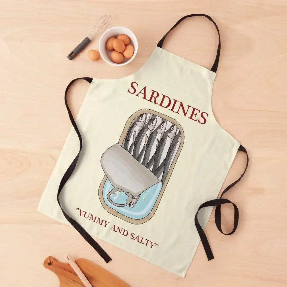 

Sardines Illustration Apron professional hairdresser Customizable nail tech supplies For Man Apron