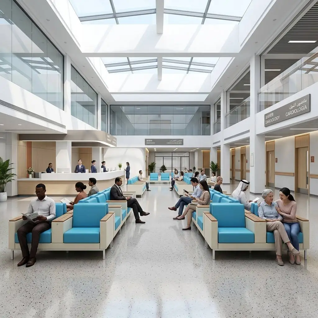 & Customizable Hospital Waiting Chair Blue Upholstered Steel Frame Linked Bench Seat Clinic Lobby Medical Row Chair Outpatient O