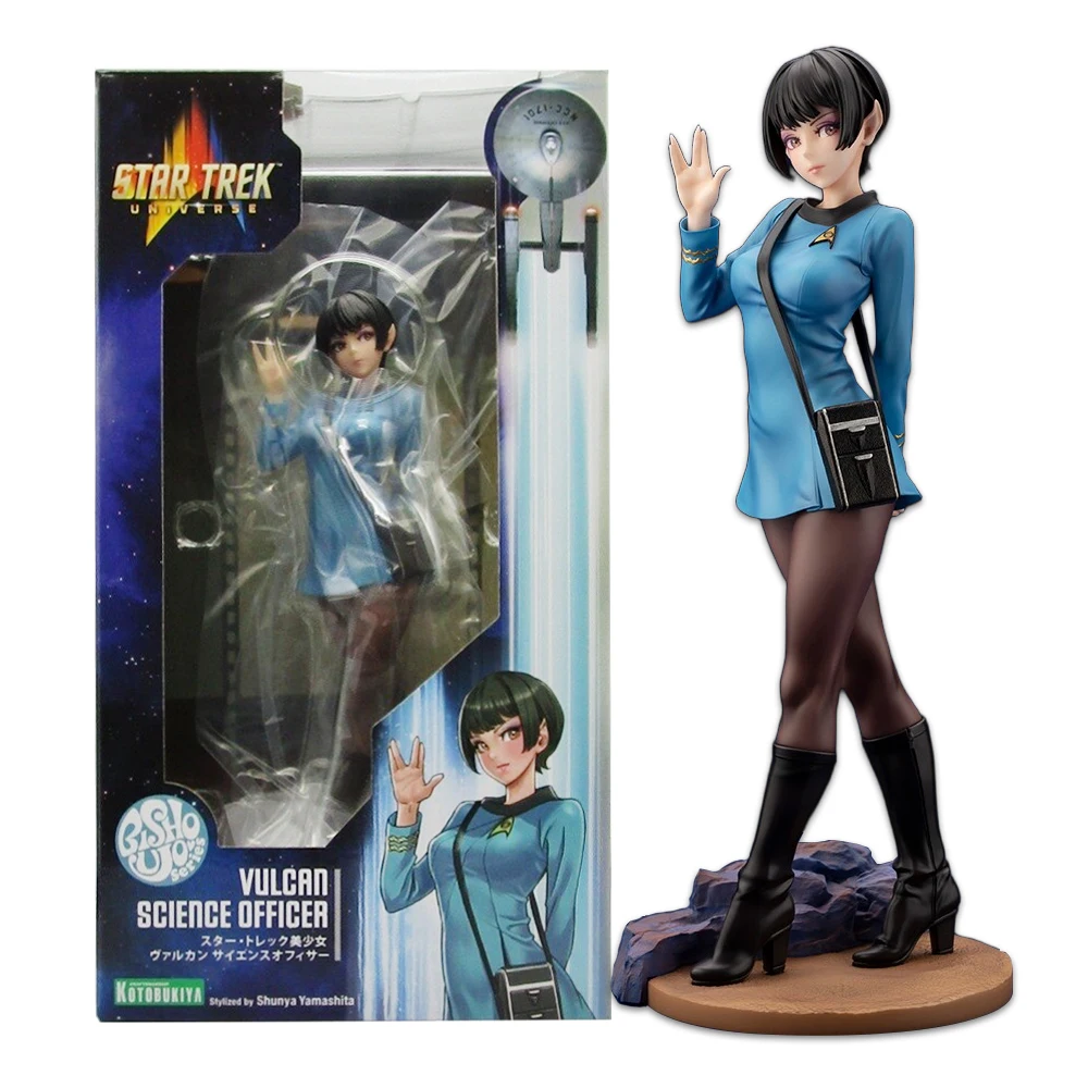 22cm anime star trek a figura vulcan cientista série bishoujo estátua oficial médico 1/7 suporte modelo brinquedo boneca figura de ação