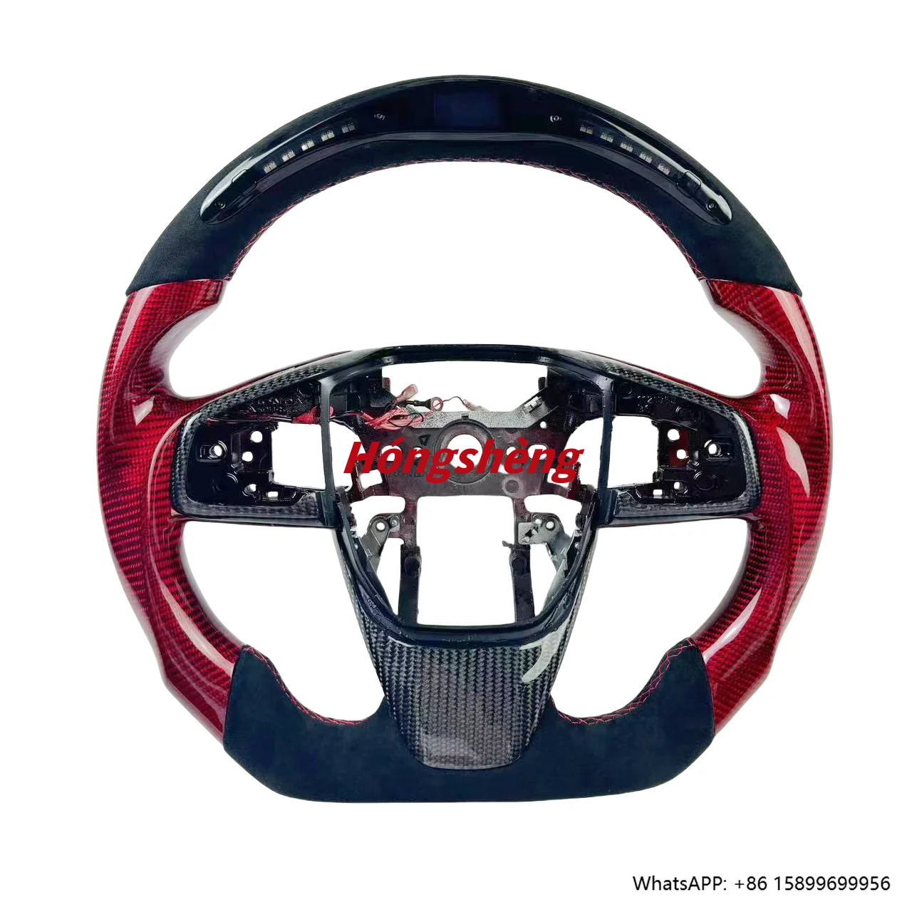 

For 10th Generation Accord CRV Car Steering Wheel Custom LED Steering Wheel Red Carbon Fiber Steering Wheel