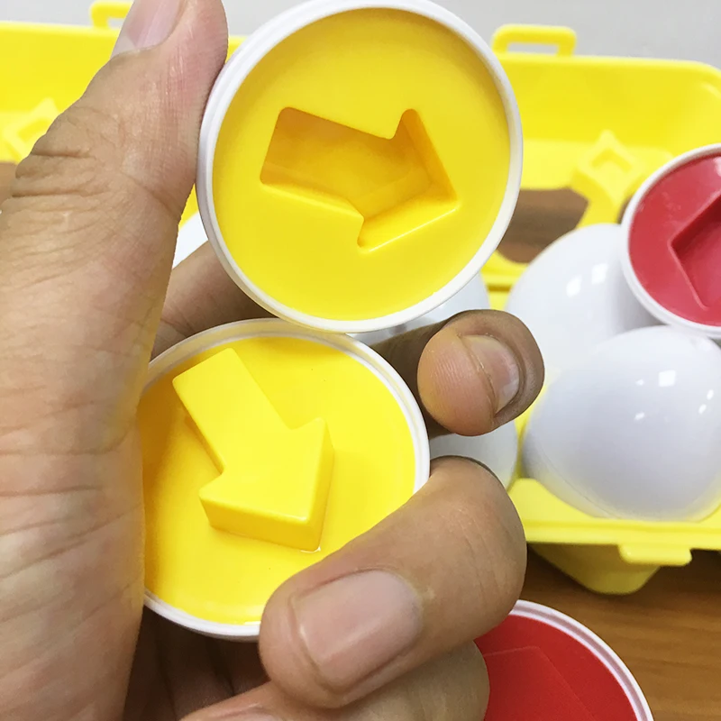 Montessori-Smart Eggs 3D Puzzle Toys for Children, Aprendizagem, Educacional, Matemática Toy, Cor, Forma, Reconhecer, Jogo, Easter Egg, Kids, 6pcs