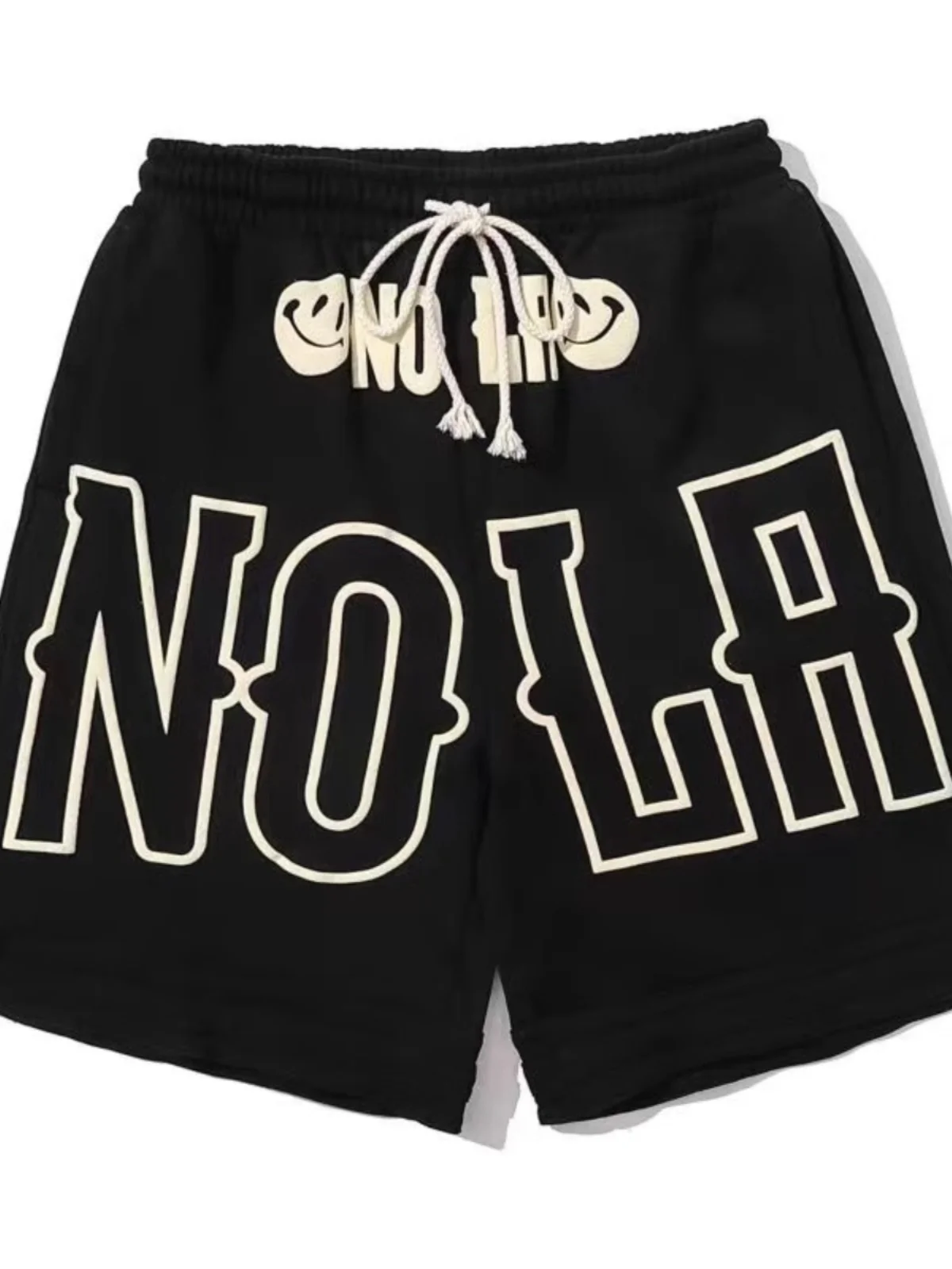 

Loose Fit American Streetwear Summer orts with Dstring Casual Spor Men's plus Size Five-Quarter Length Breathable