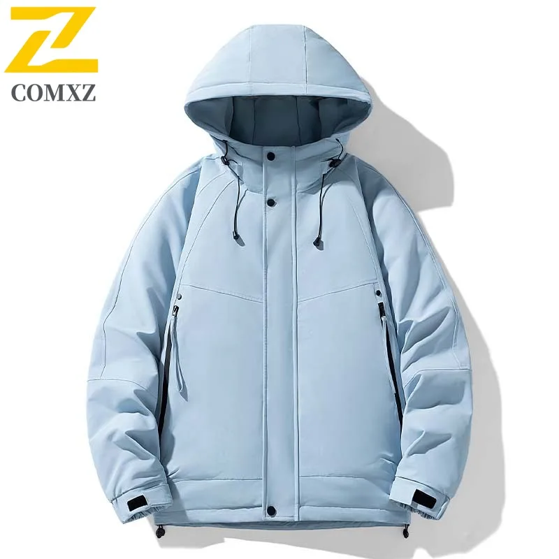 سترة شتوية خفيفة الوزن من COMXZ كلاسيكية بلون سادة، سترة مبطنة للسفر، ملابس خروج مريحة، سترة مبطنة، ملابس رجالية