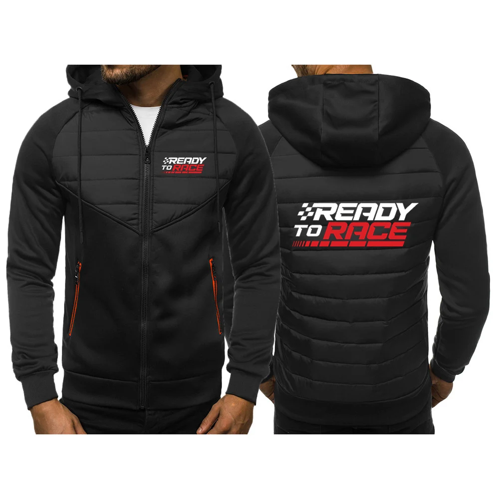 

Ready To Race Enduro Cross Motocross Bitumen Bike Life Men Spring Autumn Printing New Three Color Hooded Cotton Patchwork Coat