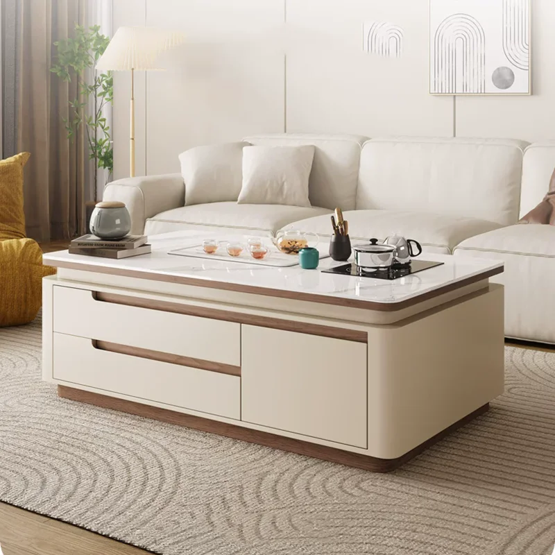 Moving Drawers Coffee Table Modern Luxury Living Room Designer Storage Organizer Side Table Writing Couchtisch Home Furniture