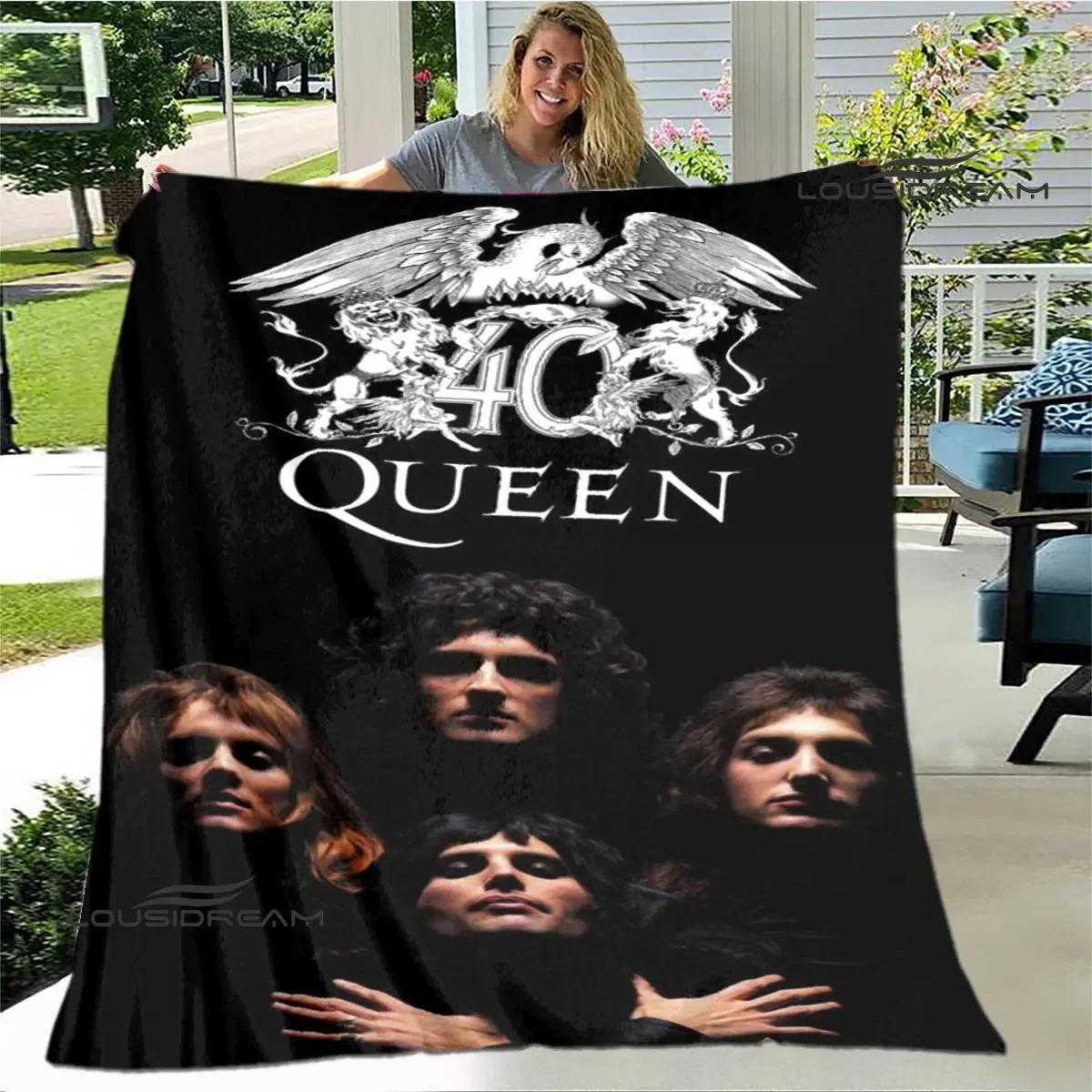 بطانية بطبعة فرقة كوين كلاسيكية ، فلانيل ، مريح ، منزل ، سفر ، سرير ، هدية عيد ميلاد ، رحلة