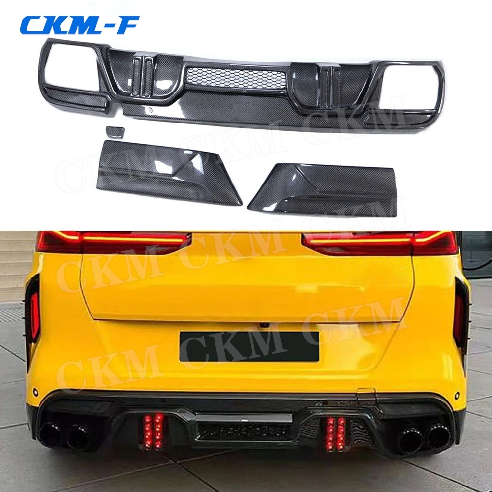 

Carbon Fiber / FRP Rear Diffuser Bumper Lip Spoiler Splitters Flaps Car Body Kits Accessories for BMW F96 X6M 2019-2022