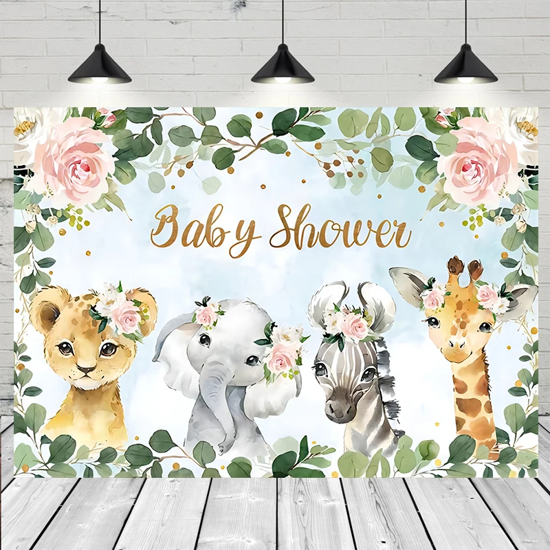 Jungle Safari Tropical Forest Photography Backdrop Newborn Baby Shower Birthday Wild Animal Party Custom Background Photo Studio